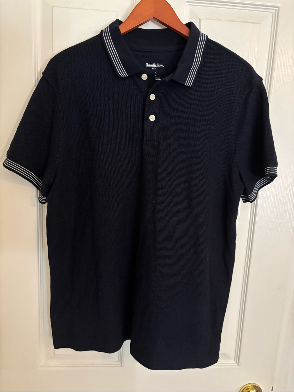 Goodfellow & Co Navy Polo with White-Trim Collar